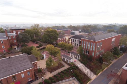 Sky view of campus